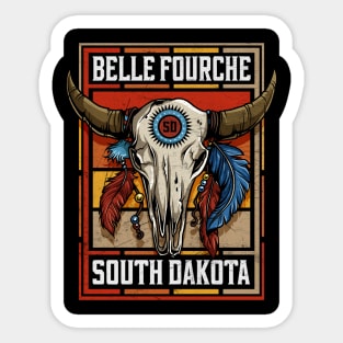 Belle Fourche South Dakota Native American Bison Skull Sticker